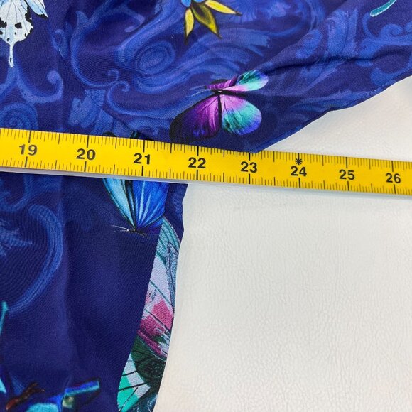 $310 NWOT Johnny Was Marina Butterfly Button Down Long Sleeves Silk Blouse Sz S - Picture 11 of 13